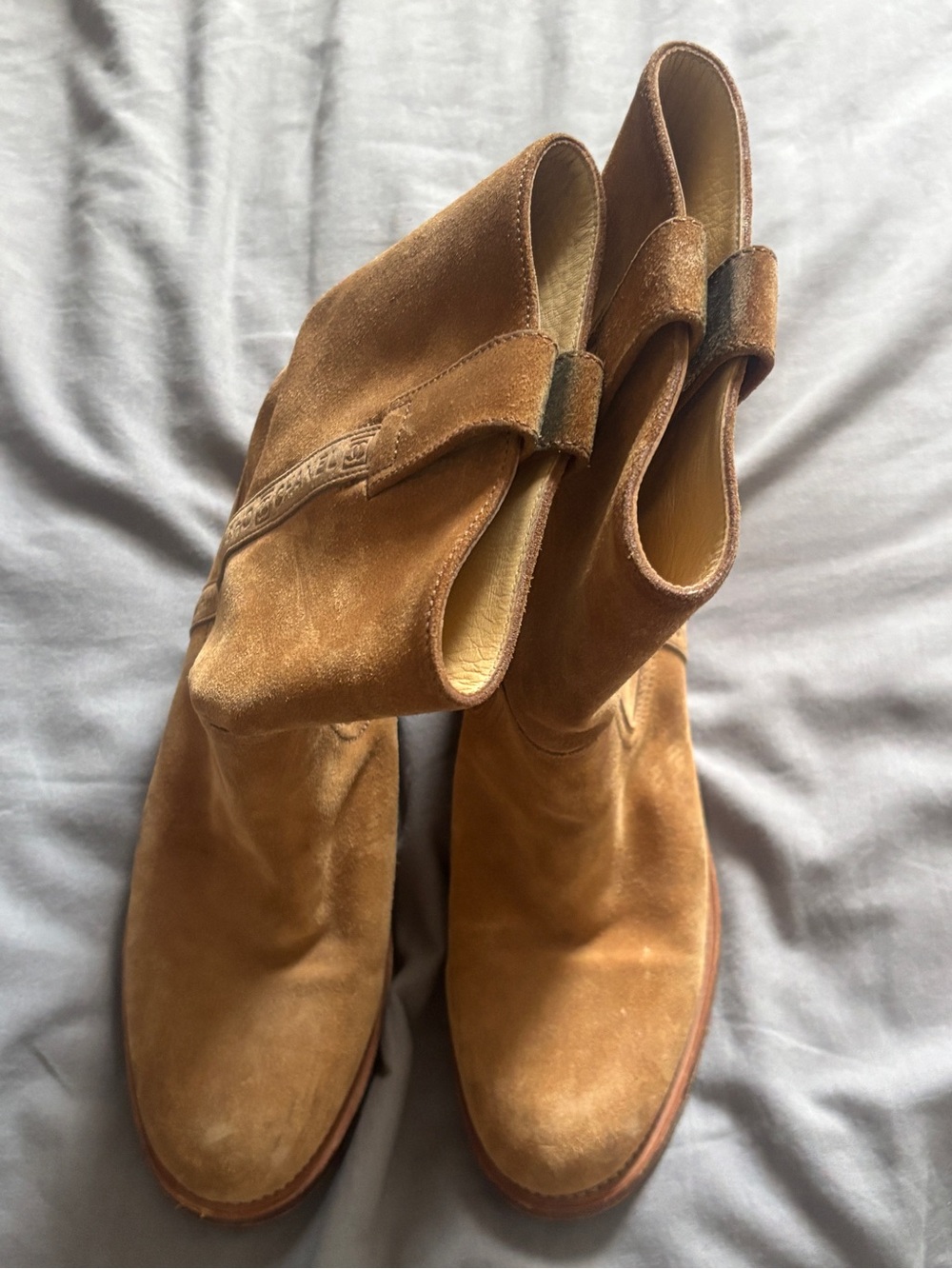 CHANEL Suede Chestnut Mid-Calf Boots - Picture 4 of 4